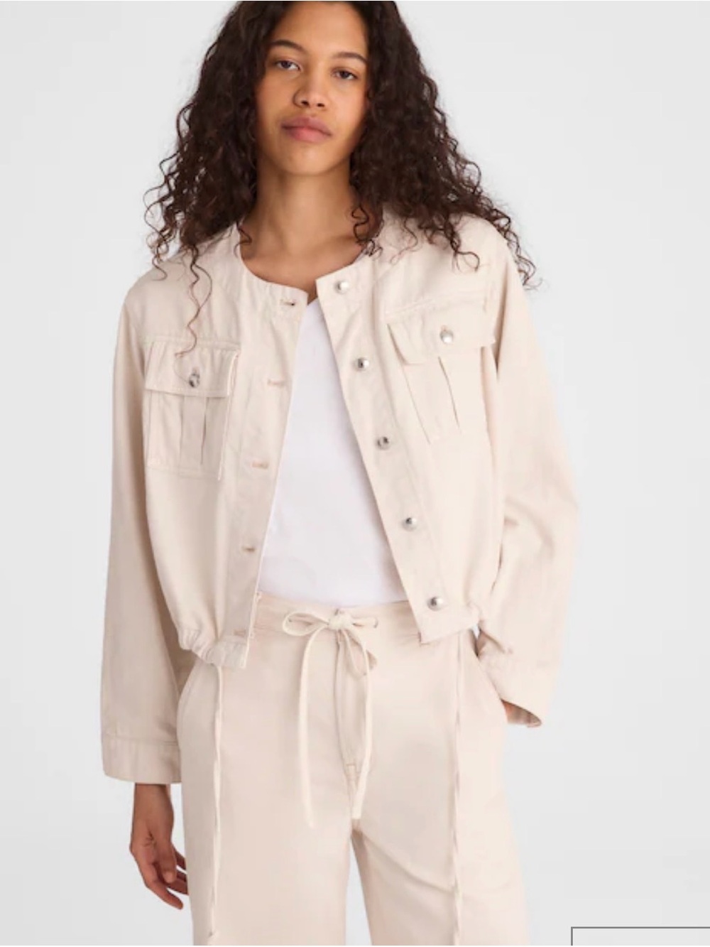 MADEWELL SIZE SMALL Drawstring Utility Jacket in Airy Denim NZ672 $148